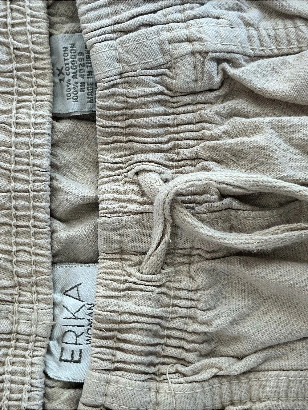ERIKA Cotton Capri Pants in Cream XL Like New Super Soft Super Cozy